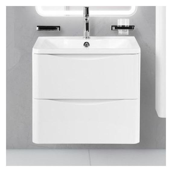 Тумба подвесная с раковиной BelBagno ACQUA-700-2C-SO-BL 70 см, Bianco Lucido, Цвет фасада: Bianco Lucido - фото 