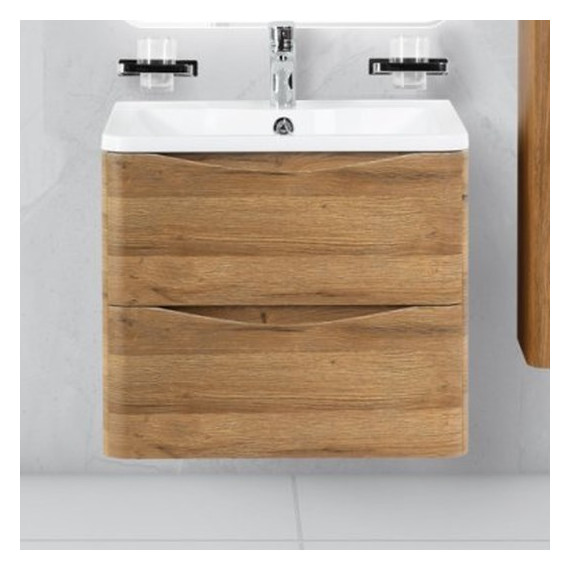 Тумба подвесная с раковиной BelBagno ACQUA-700-2C-SO-RR 70 см, Rovere Rustico, Цвет фасада: Rovere Rustico - фото 