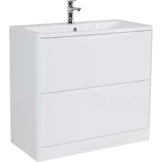 Тумба напольная с раковиной BelBagno ACQUA-800-2C-PIA-BL 80 см, Bianco Lucido, Цвет фасада: Bianco Lucido - фото 