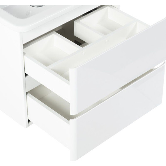 Тумба подвесная с раковиной BelBagno ALBANO-CER-1050-2C-SO-BL 105 см, Bianco Lucido, Цвет фасада: Bianco Lucido - фото 3