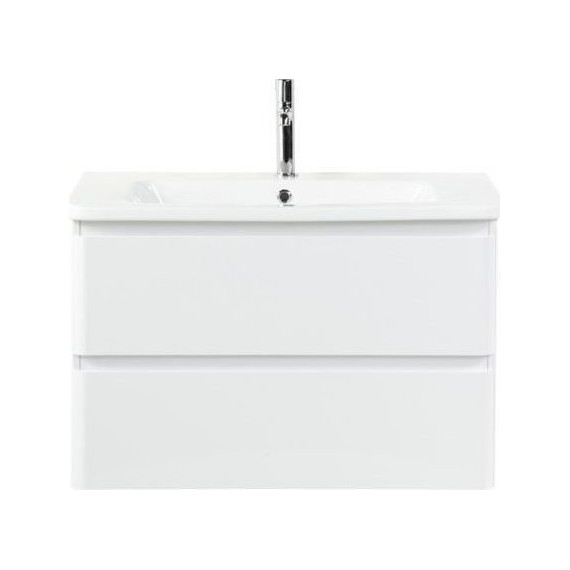 Тумба подвесная с раковиной BelBagno ALBANO-CER-1050-2C-SO-BL 105 см, Bianco Lucido, Цвет фасада: Bianco Lucido - фото 
