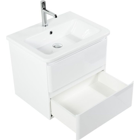 Тумба подвесная с раковиной BelBagno ALBANO-CER-1050-2C-SO-BL 105 см, Bianco Lucido, Цвет фасада: Bianco Lucido - фото 4