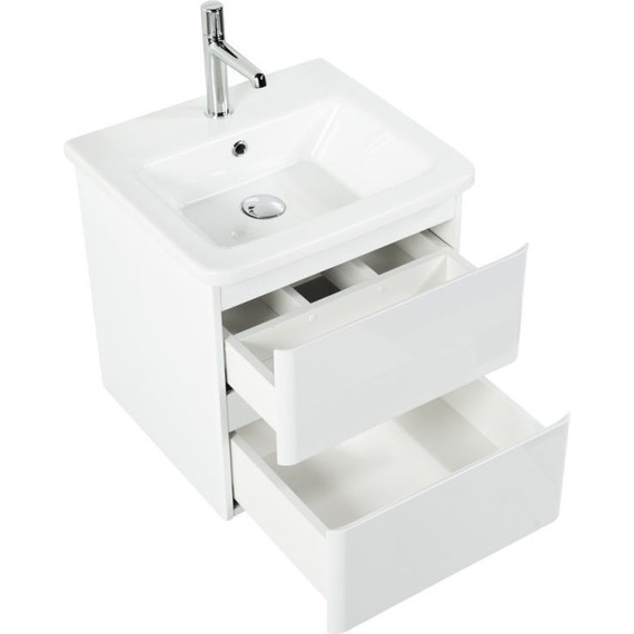 Тумба подвесная с раковиной BelBagno ALBANO-CER-500-2C-SO-BL 50 см, Bianco Lucido, Цвет фасада: Bianco Lucido - фото 3
