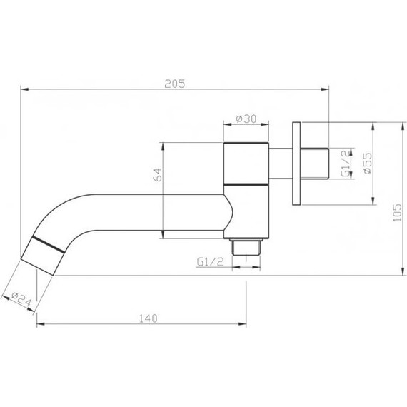 Излив для ванны BelBagno ANCONA-BCA-CRM - фото 2
