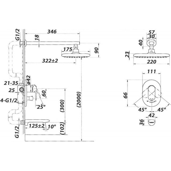 Душевая система для ванна BelBagno Ferrano FER-DIT-CRM - фото 2