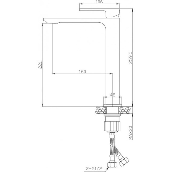 Смеситель для раковины высокий BelBagno Luce LUC-LMC-ORO-W0, золото, Цвет производителя: золото - фото 2