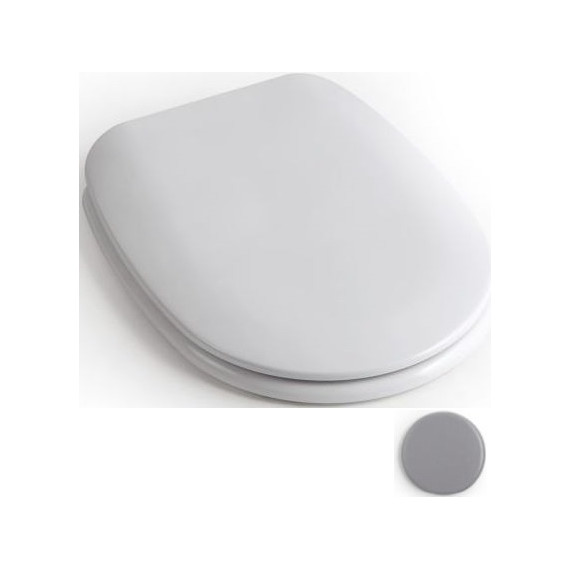 Сиденье с крышкой для унитаза White Ceramic Basic микролифт WC00SFMSL, серый матовый - фото 