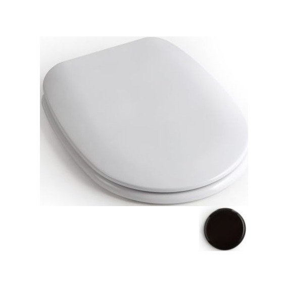 Сиденье с крышкой для унитаза White Ceramic Basic микролифт WC00S05SL, черный матовый - фото 