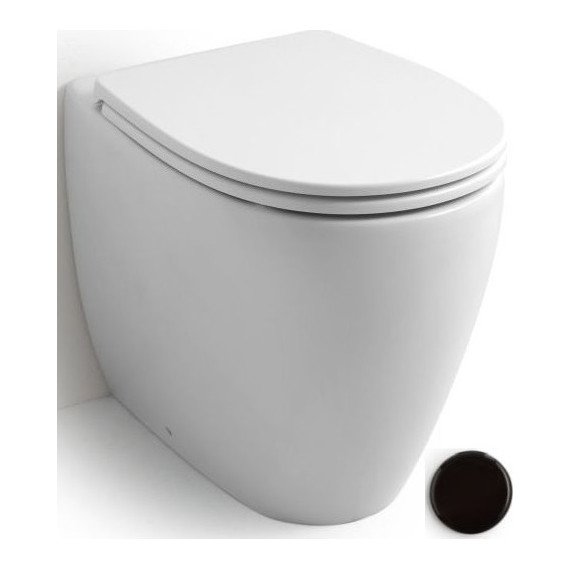 Унитаз приставной безободковый White Ceramic Basic W020105, черный матовый - фото 