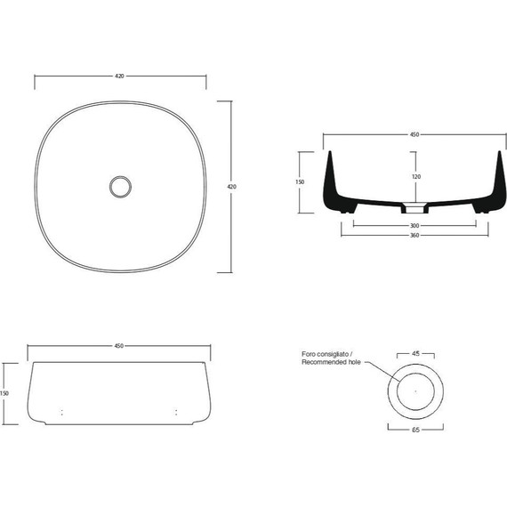 Раковина-чаша White Ceramic Jumper 42 см W072701 - фото 2