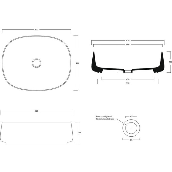 Раковина-чаша White Ceramic Jumper 60 см W070701 - фото 3