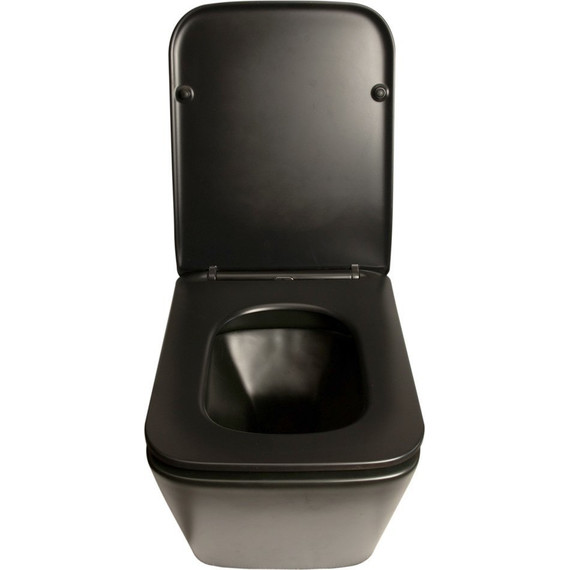 Унитаз подвесной безободковый SantiLine SL-5004MB с крышкой микролифт, черный матовый, Цвет производителя: чёрный матовый - фото 3