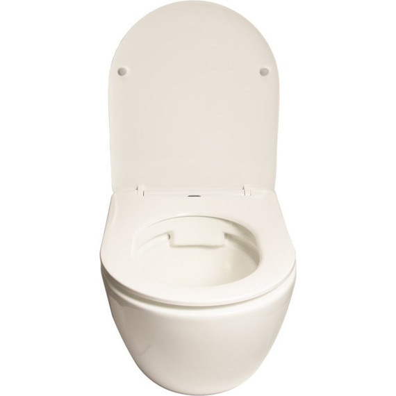 Унитаз подвесной безободковый SantiLine SL-5005 с крышкой микролифт, Цвет производителя: белый - фото 4