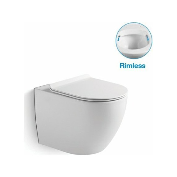 Унитаз подвесной безободковый SantiLine SL-5005 с крышкой микролифт, Цвет производителя: белый - фото 5