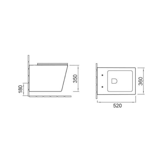 Инсталляция с подвесным безободковым унитазом SantiLine SL-5007+SL-01 - фото 3