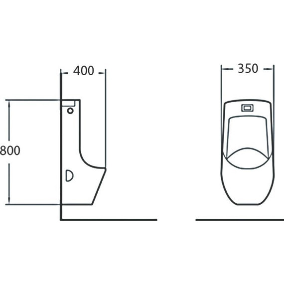 Писсуар подвесной сенсорный SantiLine SL-6002MB, черный матовый - фото 2