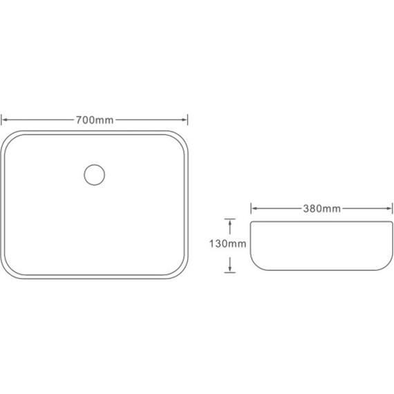Раковина-чаша SantiLine 70 см SL-7027, под мрамор - фото 2