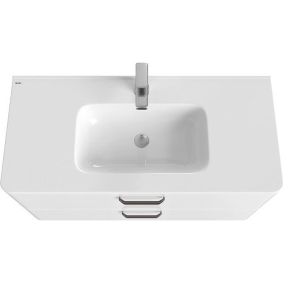 Тумба напольная с раковиной Iddis Brick 100 см BRI10WFi95K, белый глянец - фото 7