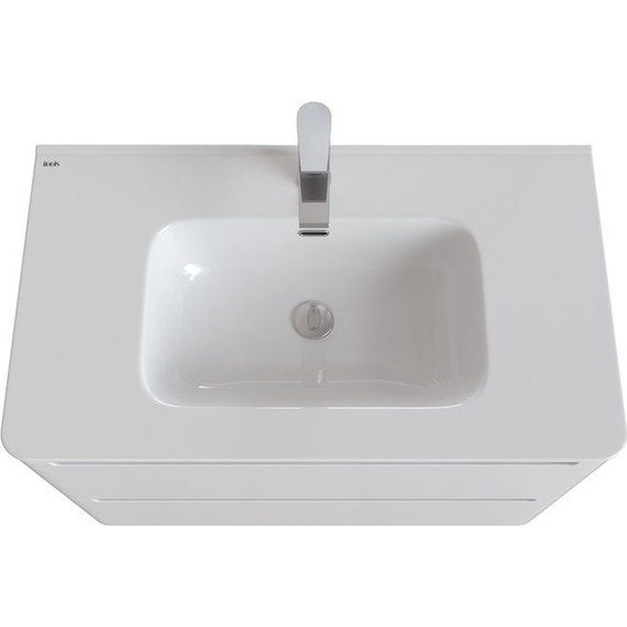 Тумба напольная с раковиной Iddis Edifice 80 см EDI80WFi95K, белый глянец - фото 10