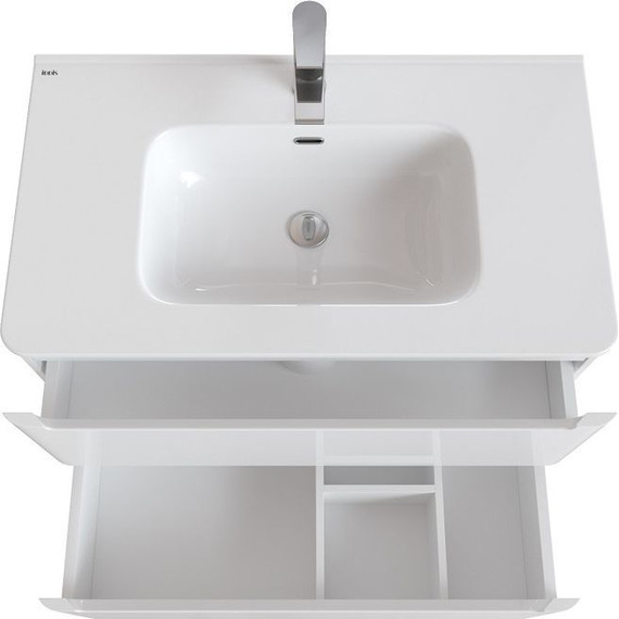 Тумба напольная с раковиной Iddis Edifice 80 см EDI80WFi95K, белый глянец - фото 8