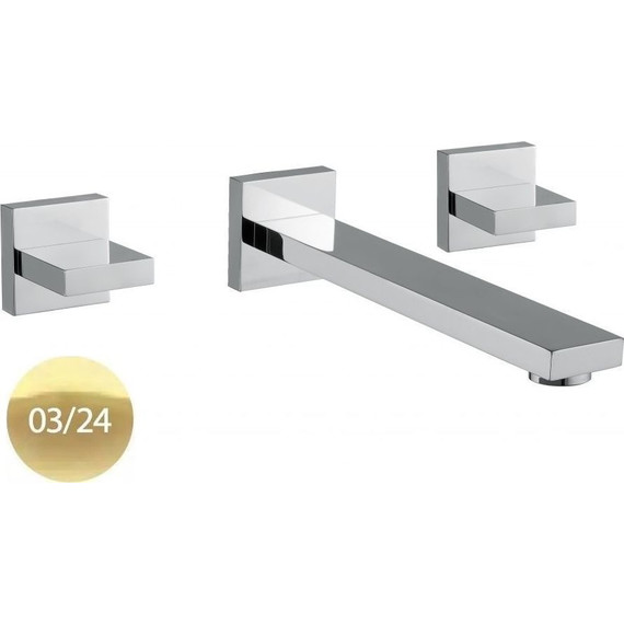 Смеситель для раковины настенный Cezares UNIKA-BLI3-03/24, золото, Цвет производителя: золото - фото 