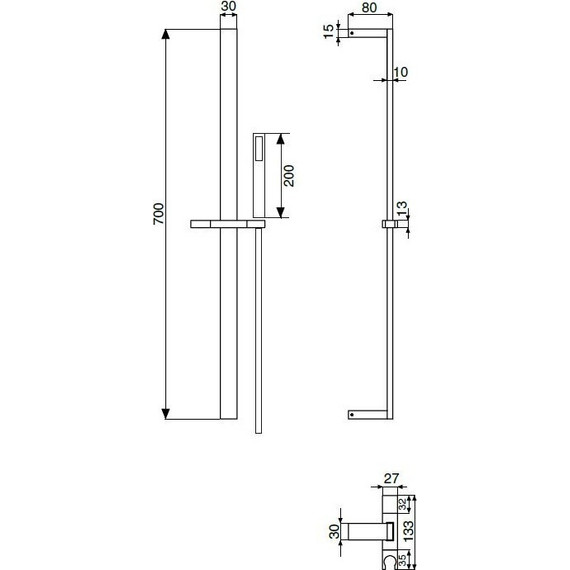 Душевой гарнитур Cezares CZR-L-SD-NOP, черный матовый - фото 2