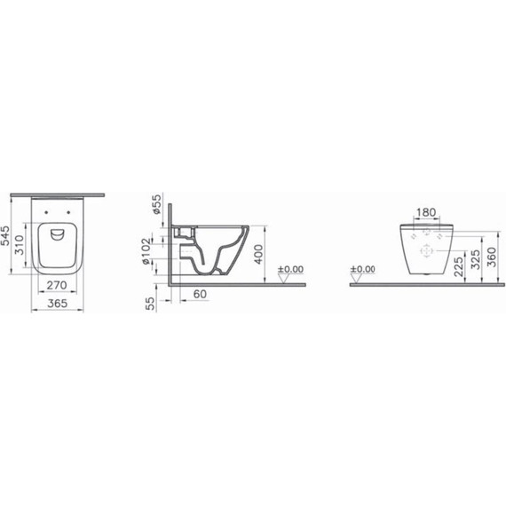 Унитаз подвесной безободковый Vitra Integra Square 7082B003-0075 - фото 3