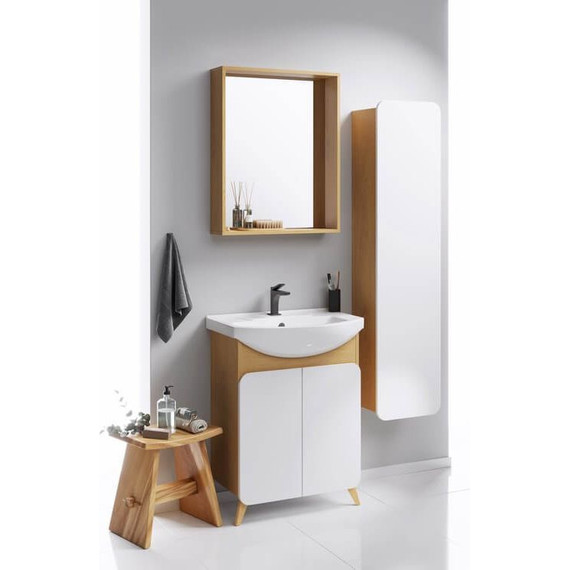 Зеркало Aqwella Basic 60 см BAS0207DZ, дуб золотой - фото 5