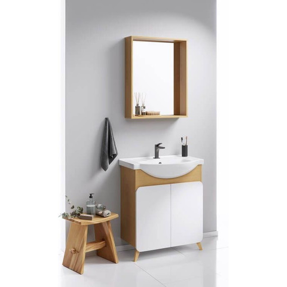 Зеркало Aqwella Basic 60 см BAS0207DZ, дуб золотой - фото 6