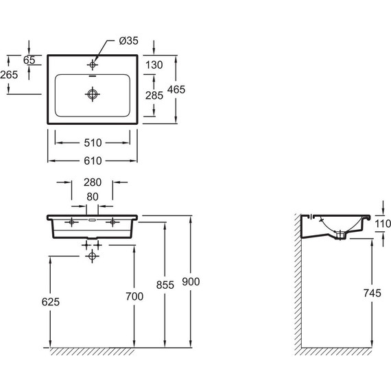 Тумба подвесная с раковиной Jacob Delafon Madeleine 60 см EB2052-J54, серый матовый - фото 6
