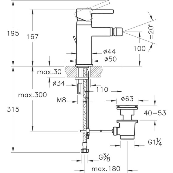 Смеситель для биде Vitra Minimax S A41988EXP - фото 6