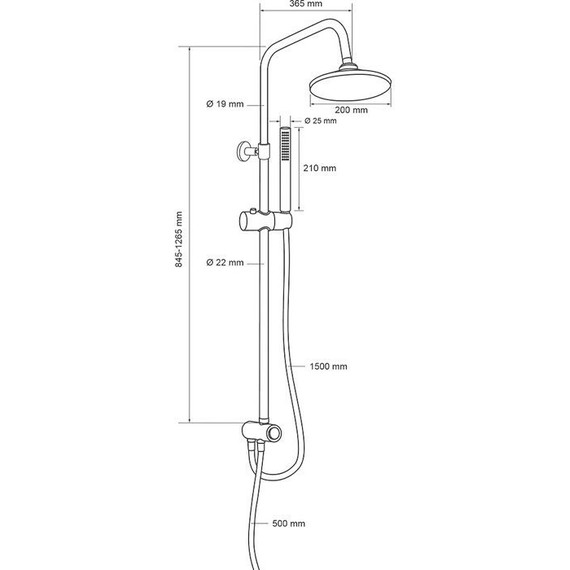 Душевая стойка Aquanet Practic R AF100-70-R-C 243318 - фото 2
