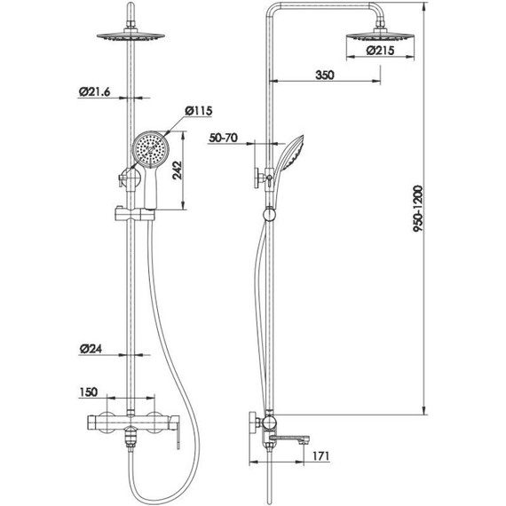 Душевая стойка Aquanet Logic AF320-72-R-C 243326 - фото 9