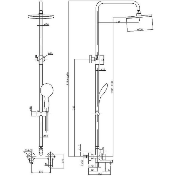 Душевая стойка Aquanet Passion S3 AF300-72-S-B 261839, чёрный матовый - фото 2