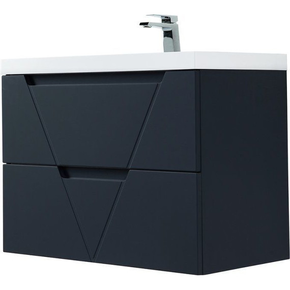 Тумба подвесная с раковиной BelBagno VITTORIA-1000-2C-SO-GO-P 100 см, Grigio Opaco - фото 