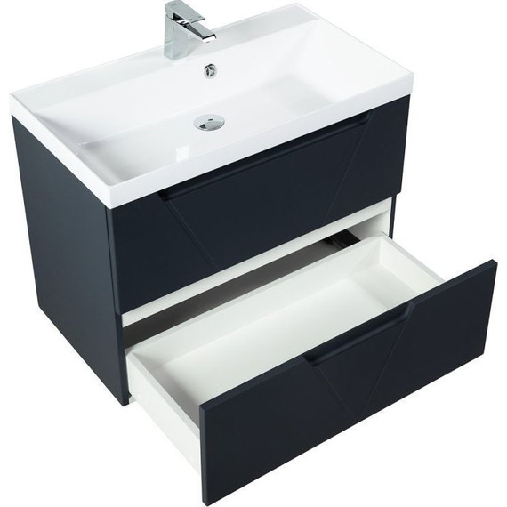 Тумба подвесная с раковиной BelBagno VITTORIA-1000-2C-SO-GO-P 100 см, Grigio Opaco - фото 2