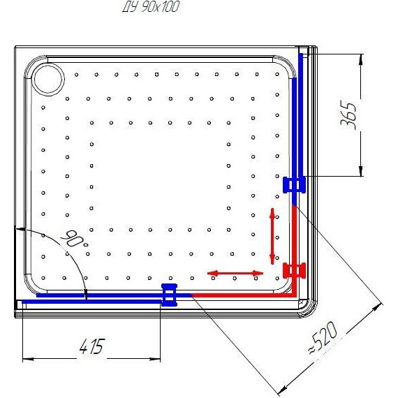 Душевое ограждение Радомир Дрим 100x90 см, черный/матовое - фото 2