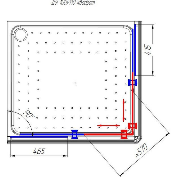 Душевое ограждение Радомир Дрим 110x100 см, черный/матовое - фото 2