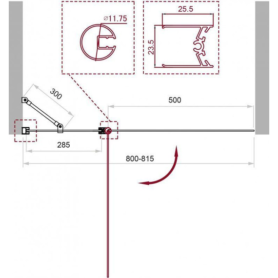Шторка для ванны BelBagno 80 см UNO-V-11-80/150-P-Cr, хром/матовое - фото 4