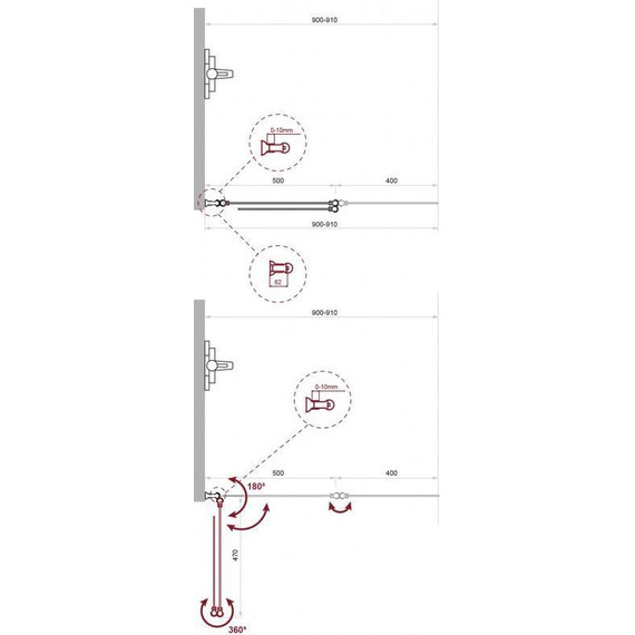 Шторка для ванны BelBagno 90 см UNO-V-2-90/150-C-Cr, хром/прозрачное - фото 2