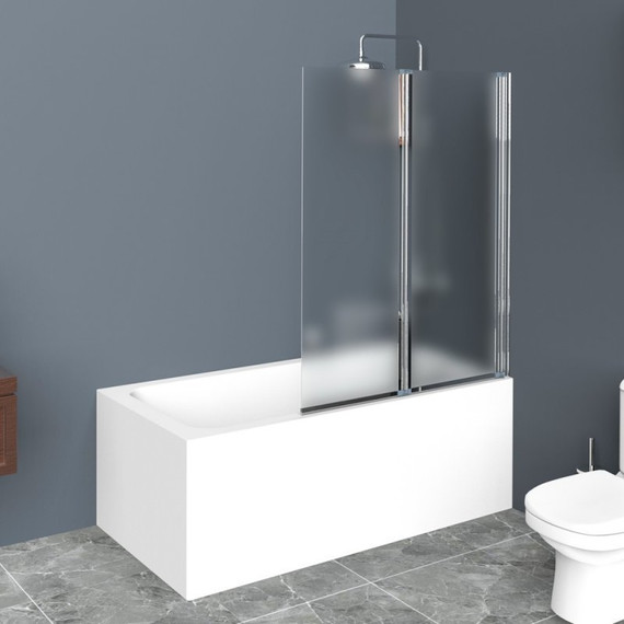 Шторка для ванны BelBagno 90 см UNO-V-2-90/150-P-Cr-R, хром/матовое - фото 