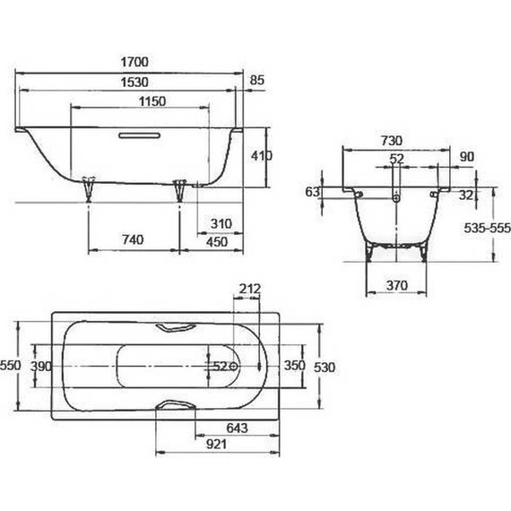 Ванна стальная Kaldewei Saniform Plus 170х73 см mod. 371-1 easy-clean 112900013001 - фото 9