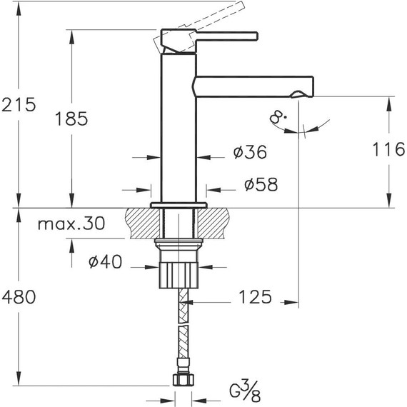 Смеситель для раковины Vitra Origin A42556 - фото 3