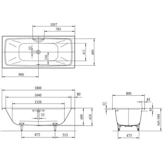 Ванна стальная Kaldewei Cayono Duo 180x80 см mod. 725 272500010001 - фото 6