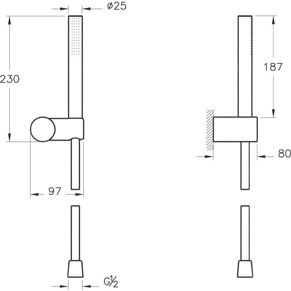 Душевой гарнитур Vitra Origin A4554336, черный матовый - фото 2