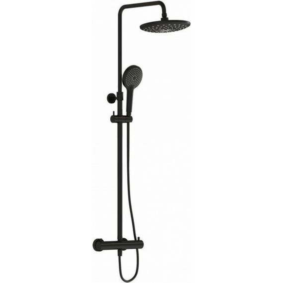 Душевая стойка с термостатом Vitra AquaHeat Bliss 240 2F A4720536EXP, черный матовый - фото 