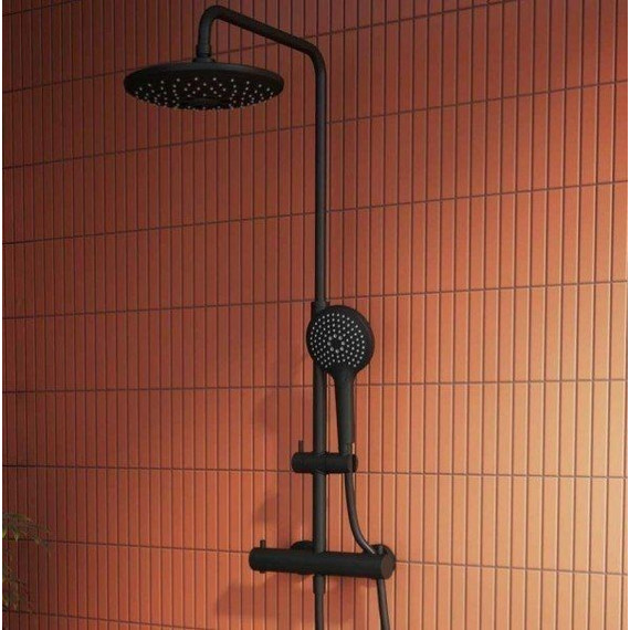 Душевая стойка с термостатом Vitra AquaHeat Bliss 240 2F A4720536EXP, черный матовый - фото 2