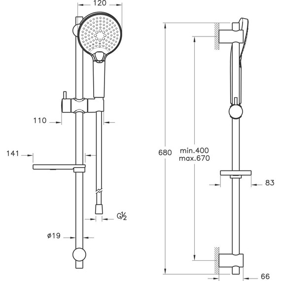Душевой гарнитур Vitra Bliss 3F A4574336EXP, черный матовый - фото 2