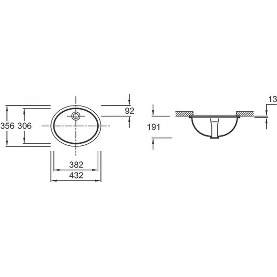 Раковина врезная под столешницу Jacob Delafon Caxton 43 см 2209-0 - фото 2