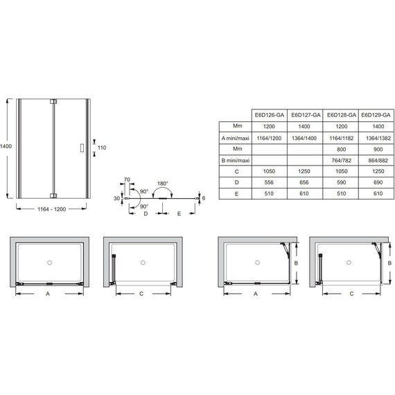 Шторка для ванны Jacob Delafon Capsule 120x80 см E6D128-GA, хром/прозрачное - фото 2